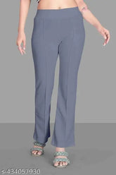 Crepe solid trousers for women, elegant and fancy in XS-XXL sizes. Made in India